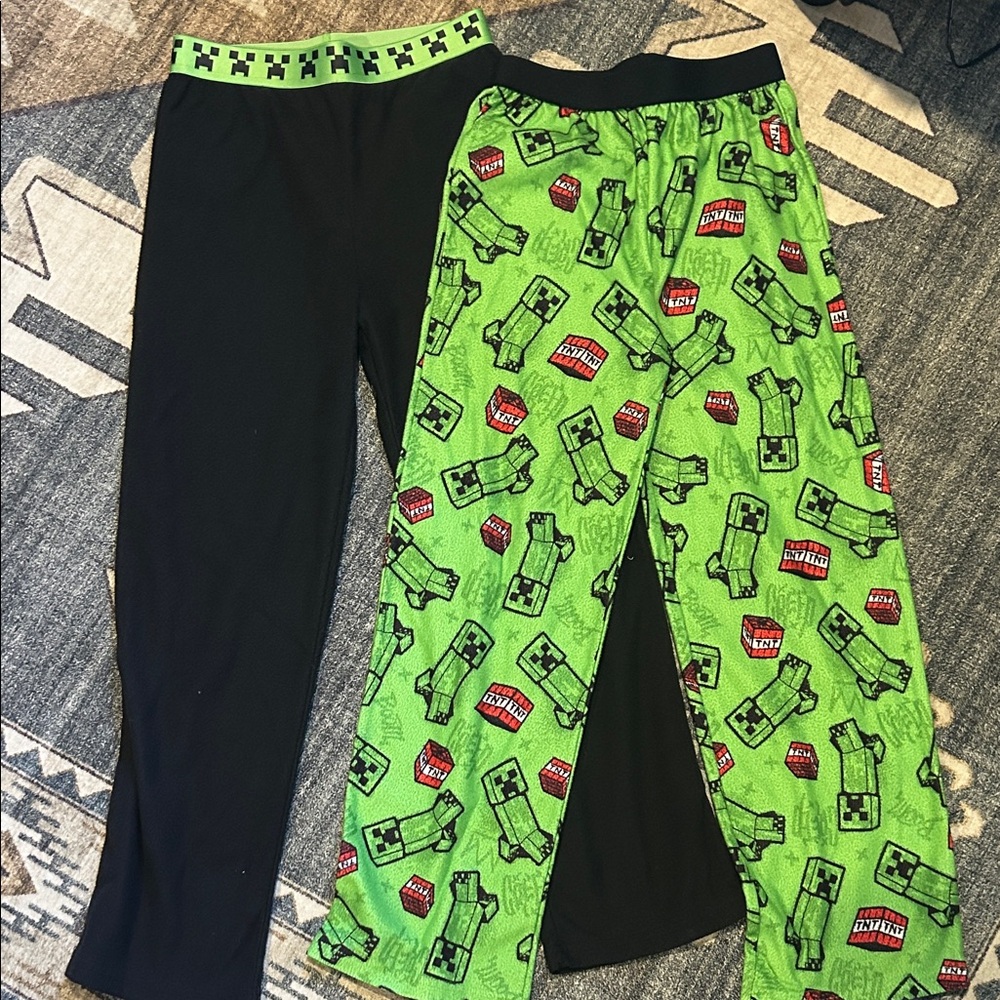 Two Pairs Minecraft Fleece PJ Pants
